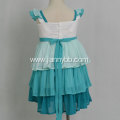 High quality embroidered chiffon ruffle dress